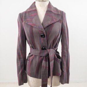 Anthropologie 6 Cotton Rainbow Tapestry Jacket